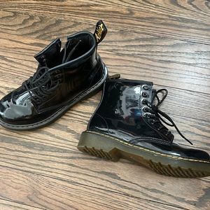 Doc Marten size 3 us shiny combat boot worn a few times